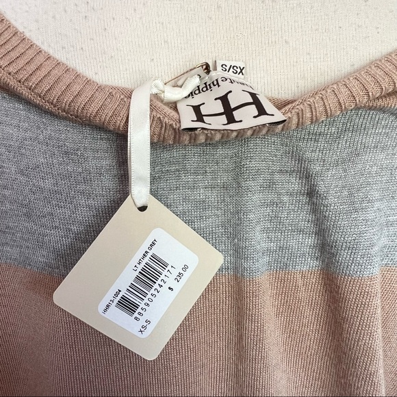 NWT Haute Hippie Pullover Camel Tan Gray Viscose Silk Striped Sweater Size XS/S - Picture 8 of 10